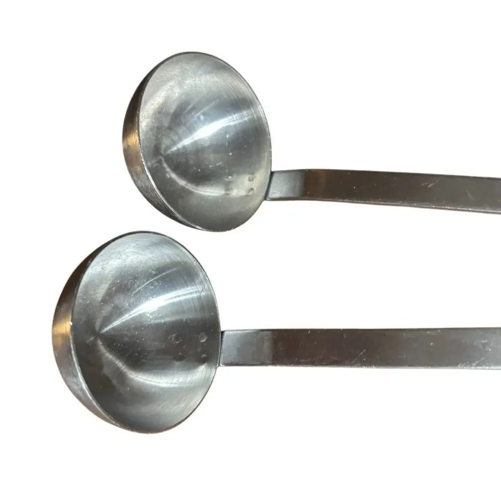 2 Stainless Steel 9” Handled 1oz Scoops Made In Korea